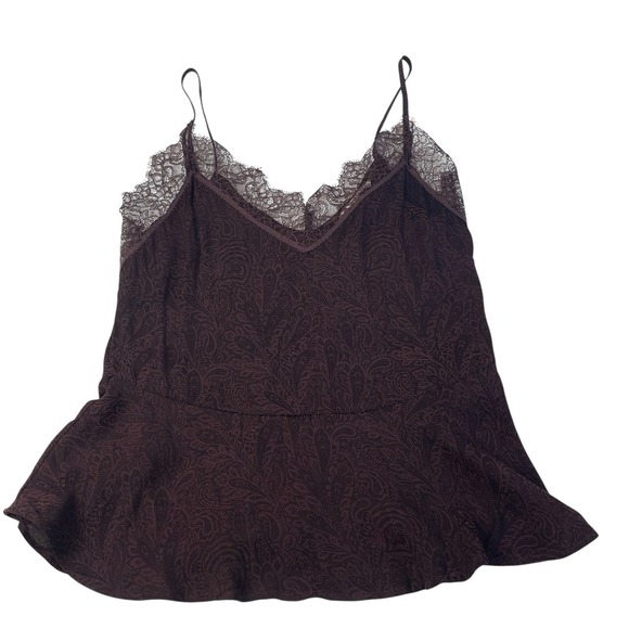 H&M Tops - H&M Plum Paisley Lace-Trim Spaghetti Strap Cami Top Women's US 2